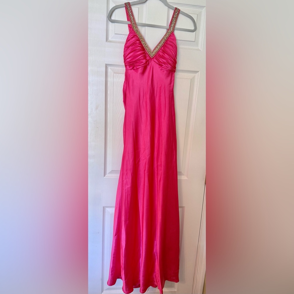 Morgan and Co Floor Length Coral Dress - Size 3/4